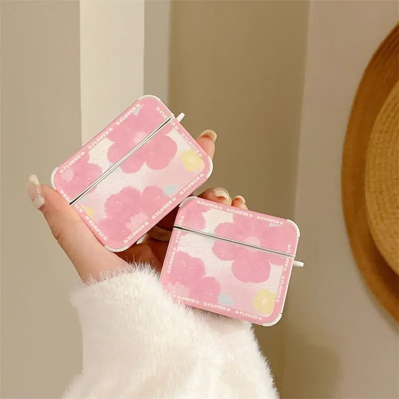 Watercolor Pink Petal AirPods Earphone Case Skin-2