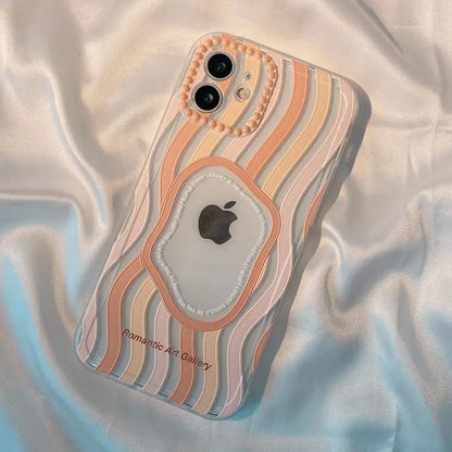 Wavy Print Transparent Phone Case - iPhone 13 Pro Max / 13 