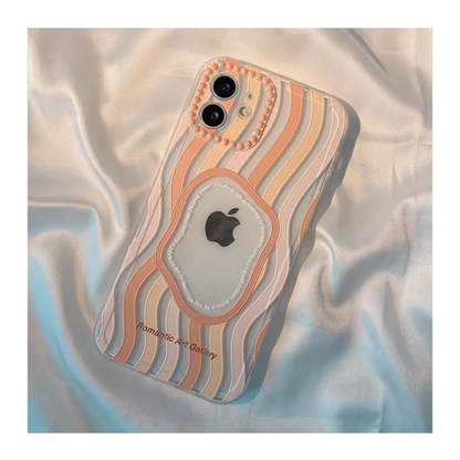 Wavy Print Transparent Phone Case - iPhone 13 Pro Max / 13 