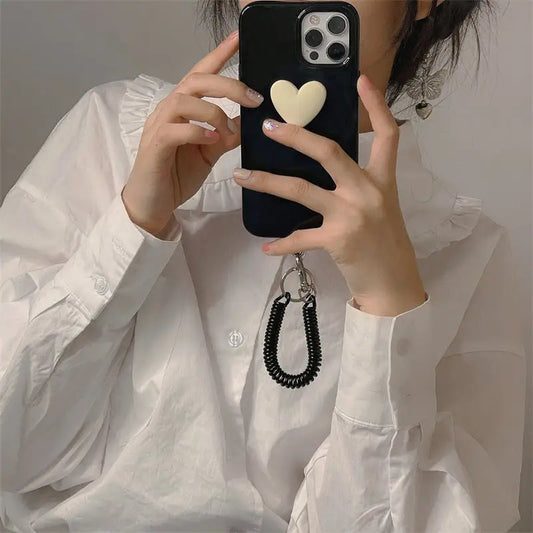 White Heart With Elastic Chain iPhone Case BP303 - iphone 