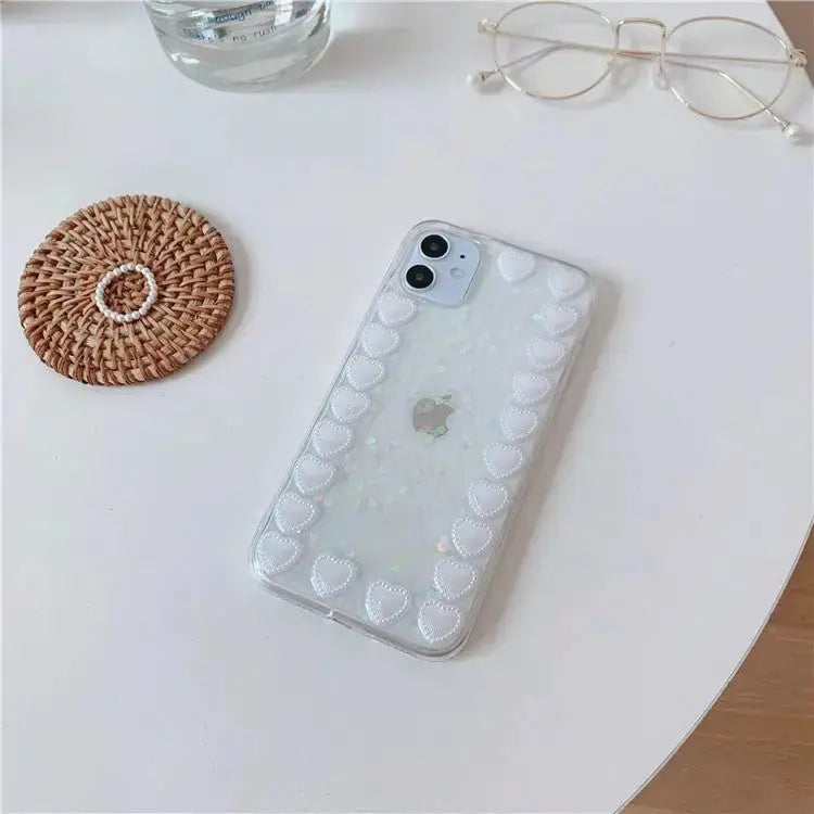 White Hearts iPhone Case BP066 - iphone case