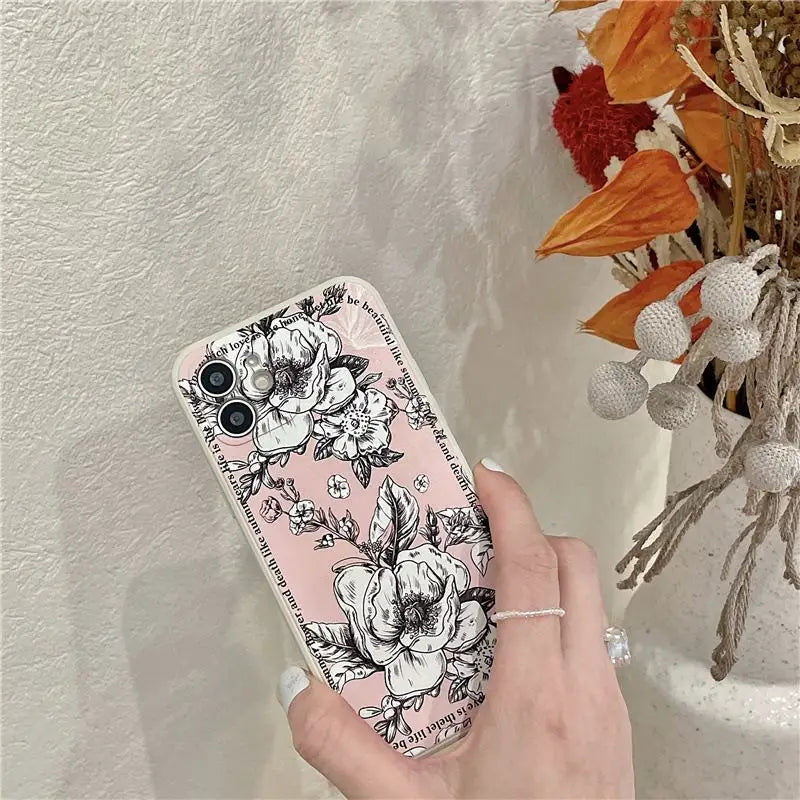 White Rose Mobile Phone Case - Iphone 7 / 8 / Se / 8 Plus / X / Xs / Xr / Xs Max / Xr / 11 / 11 Pro / 11 Pro Max / 12 / 12pro / 12promax-2