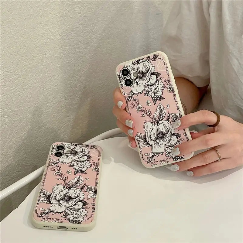 White Rose Mobile Phone Case - Iphone 7 / 8 / Se / 8 Plus / X / Xs / Xr / Xs Max / Xr / 11 / 11 Pro / 11 Pro Max / 12 / 12pro / 12promax-3