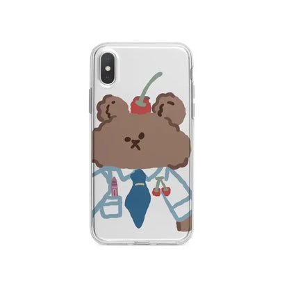 White Suit Tie Bear Cherry iPhone Case BP011 - iphone case