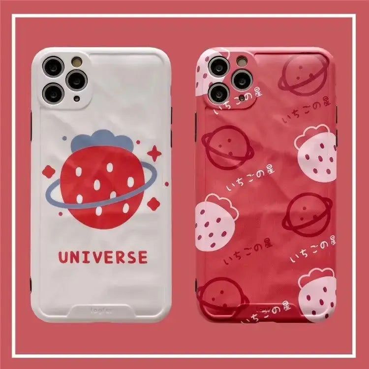 White/Red Strawberry Universe iPhone Case BP039 - iphone 