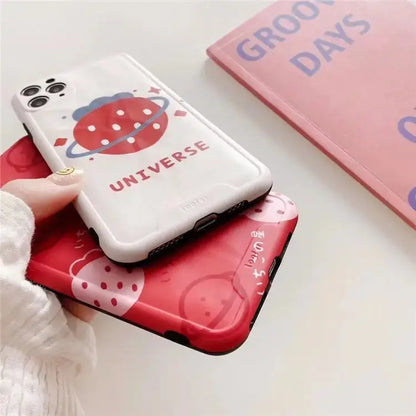 White/Red Strawberry Universe iPhone Case BP039 - iphone 