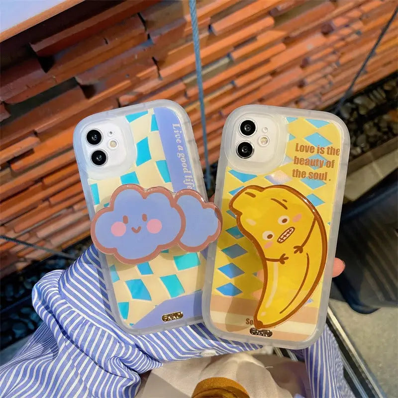 Yellow Banana/Blue Cloud Hoder iPhone Case BP293 - iphone 