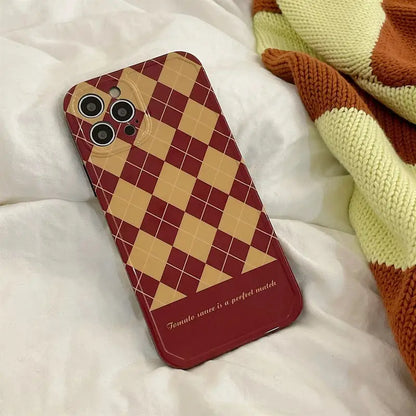 Yellow Red Argyle iPhone Case BP327 - iphone case