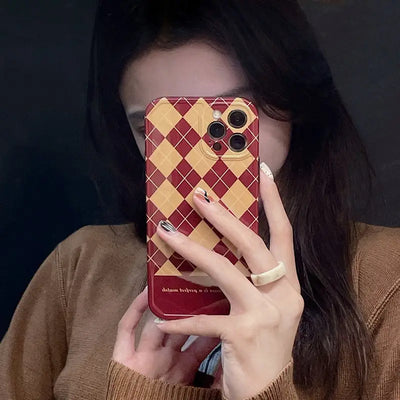 Yellow Red Argyle iPhone Case BP327 - iphone case