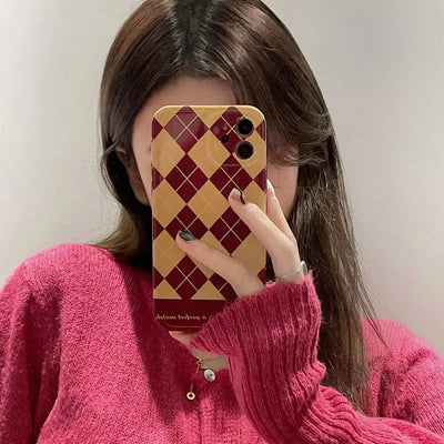 Yellow Red Argyle iPhone Case BP327 - iphone case