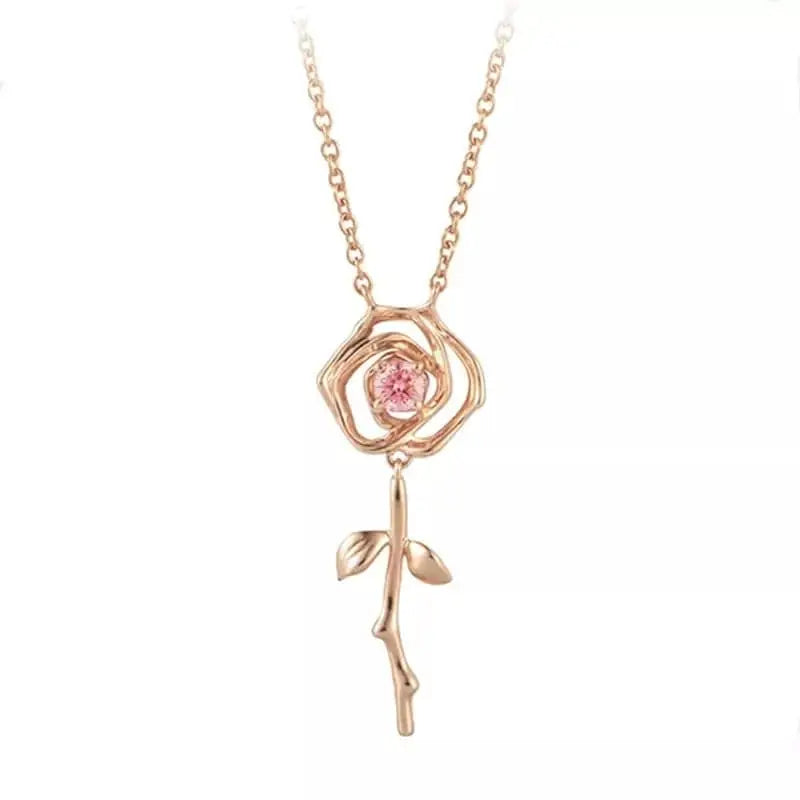 You Are My Rose Necklace LIN200 - Rose gold - necklace